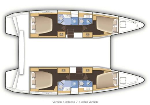 Catamaran Lagoon 42 Plattegrond van de boot
