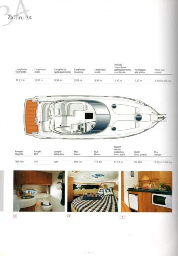 Motorboat Cranchi Zaffiro 34 Plan du bateau