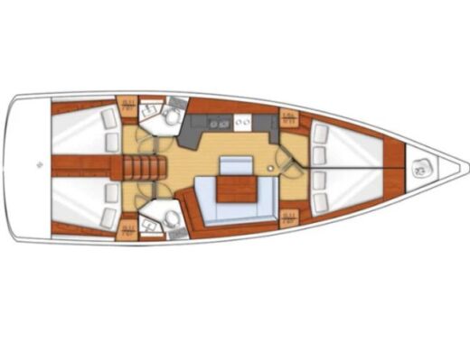 Sailboat  Oceanis 45 (4cbs) Plano del barco