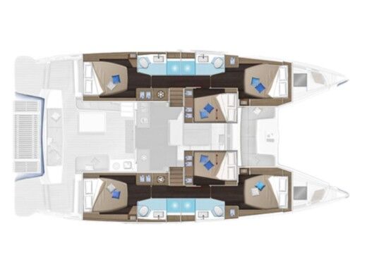 Catamaran  Lagoon 51- 6 cab boat plan