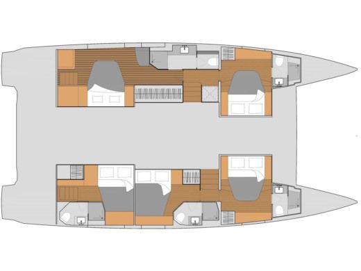 Catamaran  Aura 51 Boat layout