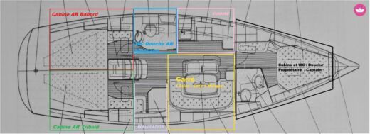 Sailboat BAVARIA 40 Cruiser 2009 ( refit 2016 ) Plattegrond van de boot