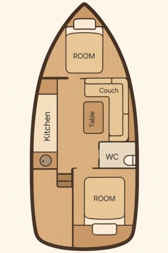 Motorboat Ribera 980 Boot Grundriss