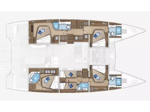 Catamaran  Lagoon 55 (5 cab) Plan du bateau