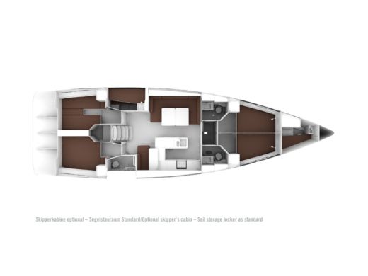 Sailboat Bavaria Cruiser 56 Plattegrond van de boot
