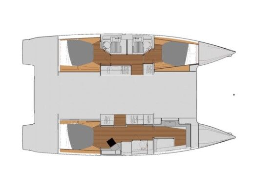 Catamaran  Astréa 42 Quatuor CAT Planimetria della barca