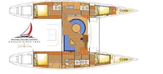 Catamaran Lagoon 570 Boot Grundriss