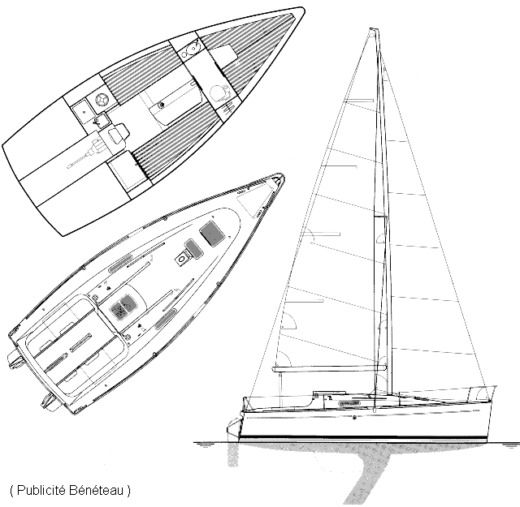 Sailboat Beneteau First 260 spirit Plan du bateau