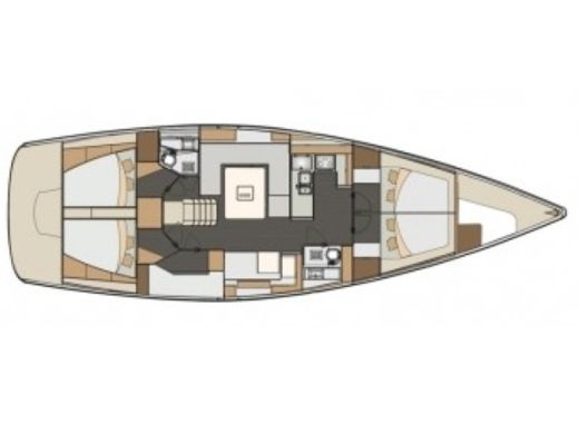 Sailboat ELAN Impression 50 Plattegrond van de boot