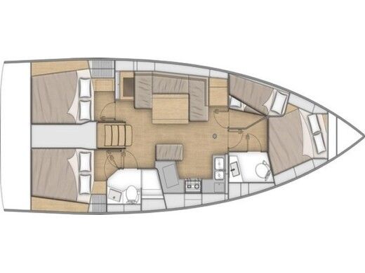 Sailboat  Oceanis 40.1 Plattegrond van de boot