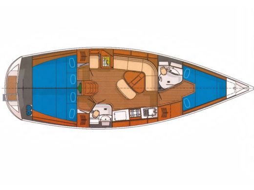 Sailboat  Delphia 40 Plattegrond van de boot