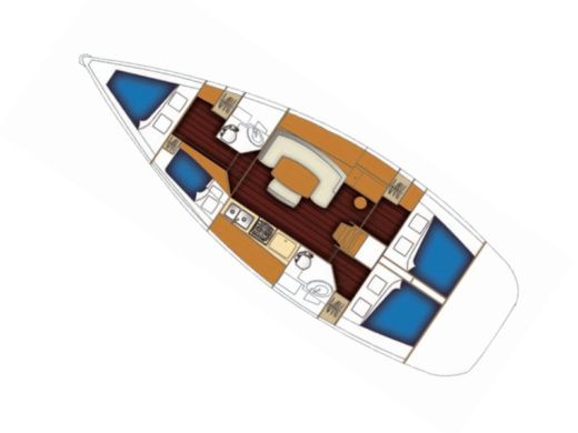 Sailboat Beneteau Cyclades 43.4 Boat layout