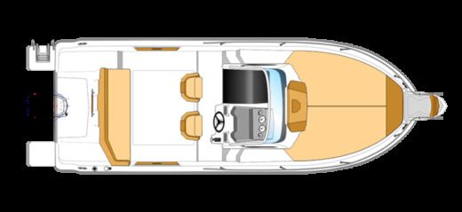 Motorboat Ranieri Next 240 SH Boot Grundriss