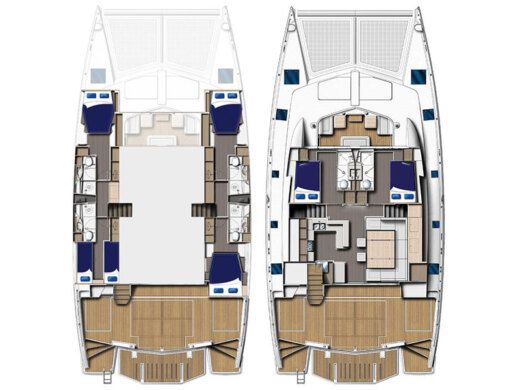 Catamaran Moorings 5800 Plan du bateau