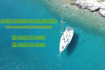 Charter Sailboat Daily Sailing Cruse to Dia island with our BENETEAU CYCLADES 39.3 Heraklion