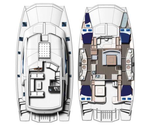 Catamaran Robertson & Caine Léopard 51PC Plano del barco