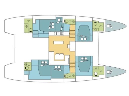 Catamaran  Lagoon 52F Boat design plan