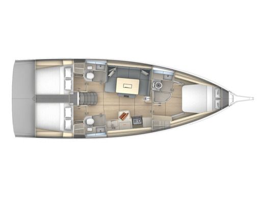 Sailboat  Dufour 41 GL Plano del barco