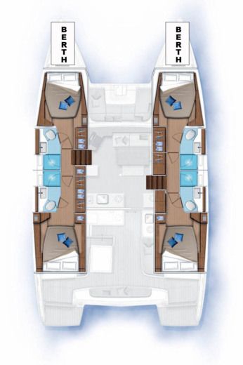 Catamaran Lagoon Lagoon 46 - 4 + 2 cab. Boat design plan
