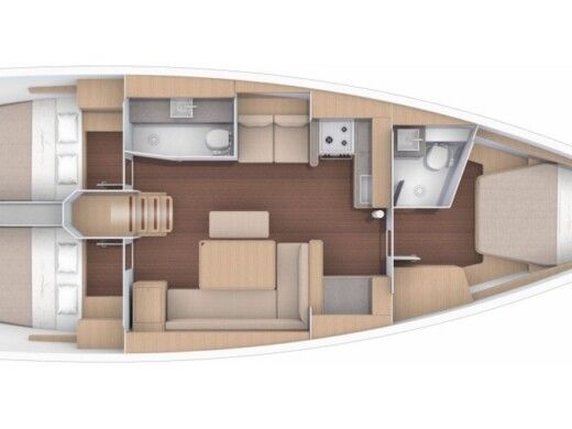 Sailboat Dufour Dufour 430 Grand Large Plattegrond van de boot