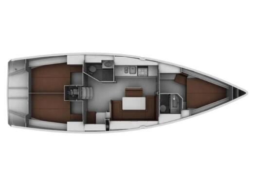 Sailboat Bavaria 40 Cruiser Plattegrond van de boot