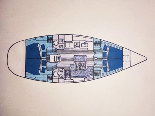 Sailboat Beneteau Oceanis Clipper 461 Plano del barco