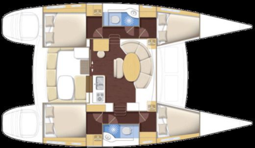 Catamaran Lagoon 380 S2 Boot Grundriss