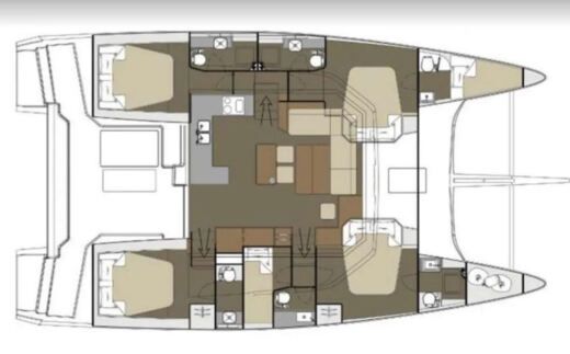 Catamaran Dufour Dufour 48 cat Plan du bateau