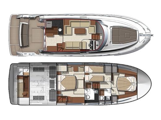 Motorboat  Prestige 520 Fly boat plan