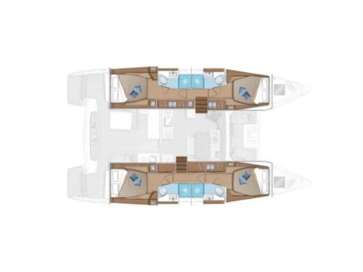 Catamaran  Lagoon 46 Boat layout