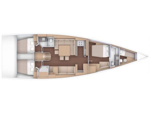 Sailboat Dufour Dufour 56 Exclusive Boat layout