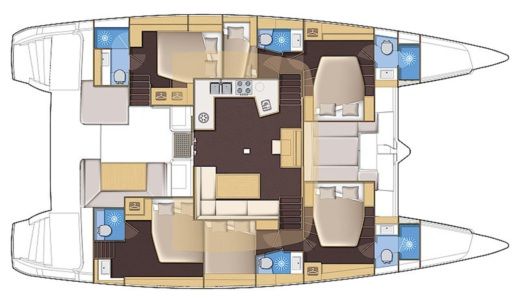 Catamaran Lagoon Lagoon 52 S Boat layout