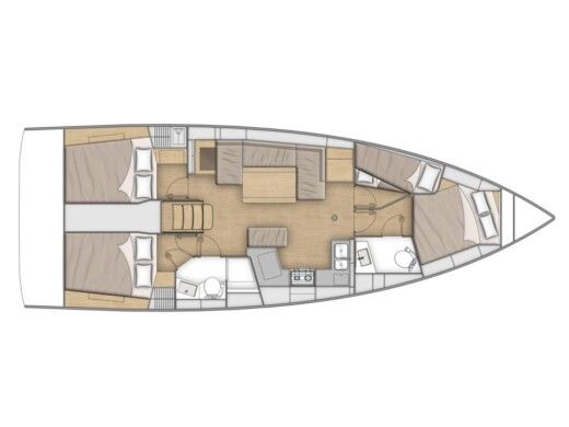 Sailboat  Sunsail Oceanis 40.1 Boot Grundriss