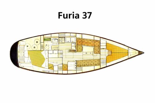 Sailboat Furia 37 Boot Grundriss