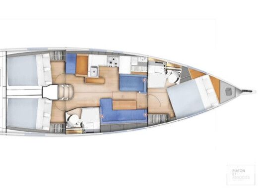 Sailboat Jeanneau Sun Odyssey 410 Plattegrond van de boot
