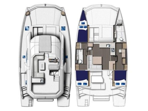 Catamaran Robertson & Caine Leopard 43 Boat layout