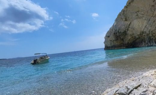 Skopelos Motorboat POSEIDON Blue Water alt tag text