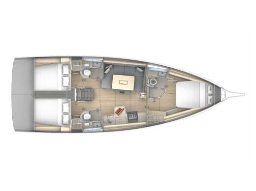 Sailboat  Dufour 41 Plattegrond van de boot