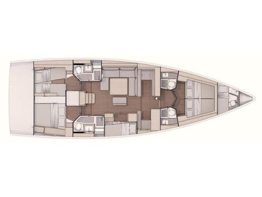 Sailboat Dufour Dufour 530 Plattegrond van de boot