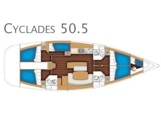 Sailboat BENETEAU CYCLADES 50.5 Planta da embarcação