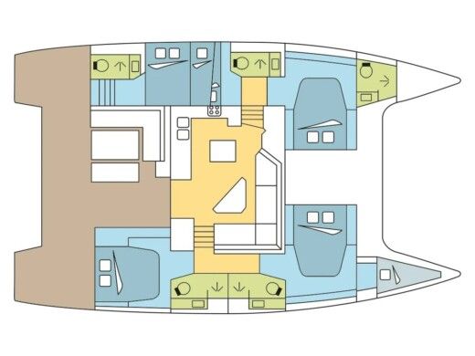 Catamaran  Saona 47 Plattegrond van de boot