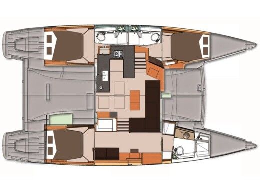 Catamaran  Helia 44 Boot Grundriss