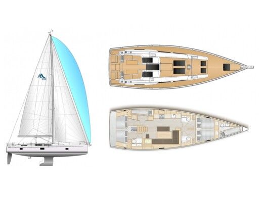 Sailboat Hanse 508 Plattegrond van de boot