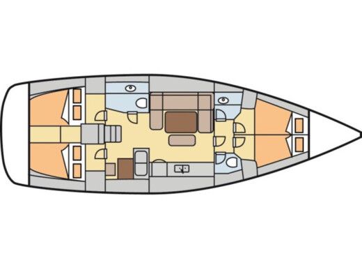 Sailboat Dufour Dufour 450 Gl Plattegrond van de boot