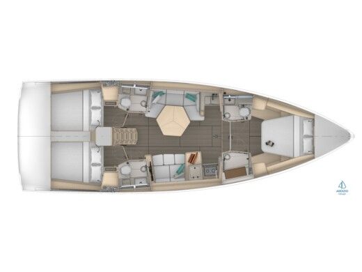 Sailboat  Sunsail 44.3 Boot Grundriss