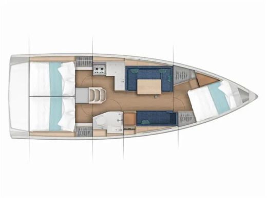 Sailboat  Sun Odyssey 380 Plattegrond van de boot