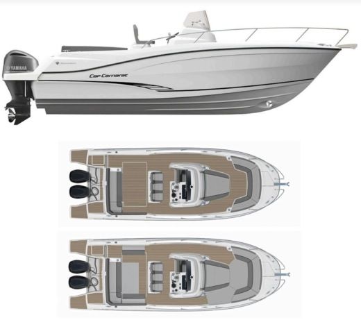 Motorboat Jeanneau Cap Camarat 7.5 CC série 3 Boat layout