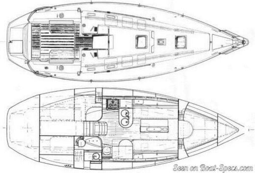 Sailboat Beneteau First 35 Plattegrond van de boot