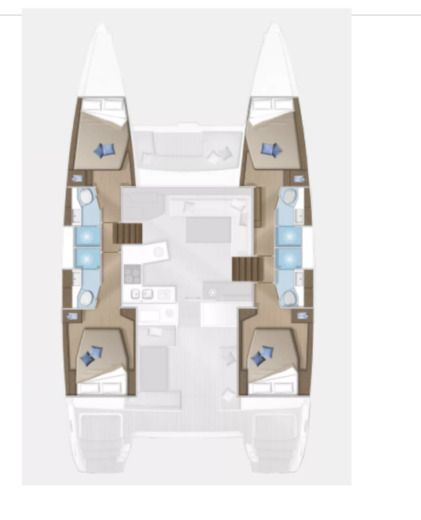 Catamaran Lagoon 450F Boot Grundriss