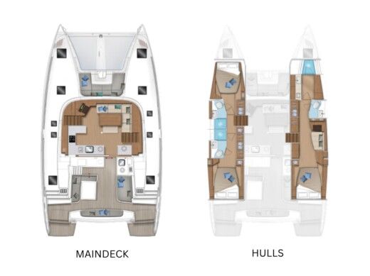 Catamaran  Lagoon 46 Boot Grundriss